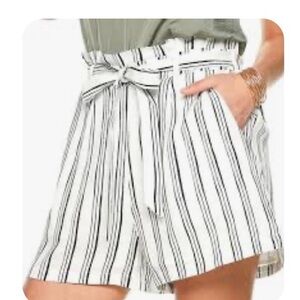 LOFT Black and White High Waist Shorts